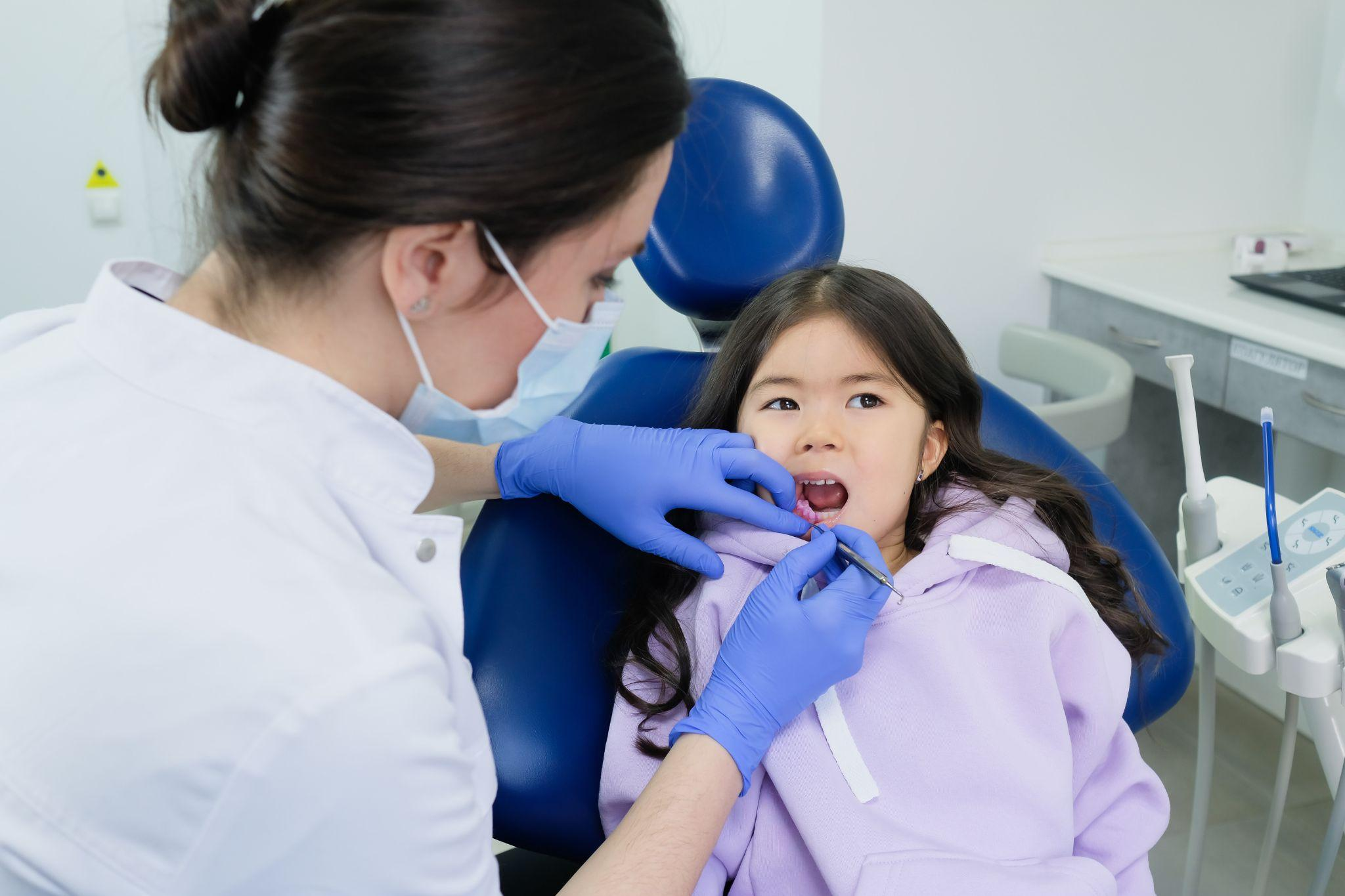 Little girl at a dental clinic in Gainesville