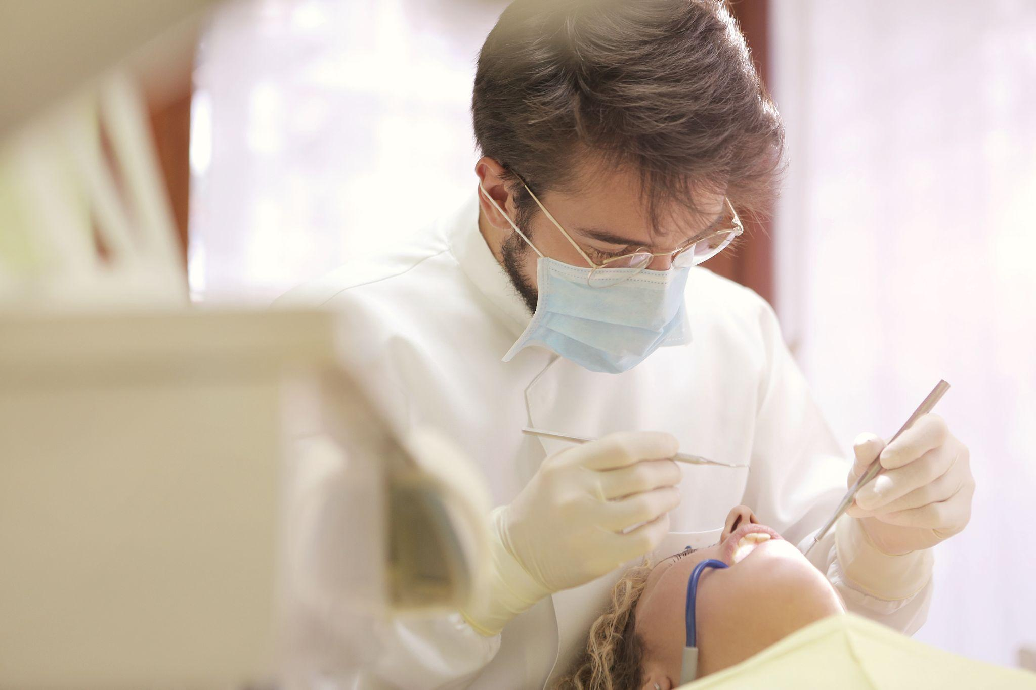 Patient and dentist at a dental clinic in Gainesville